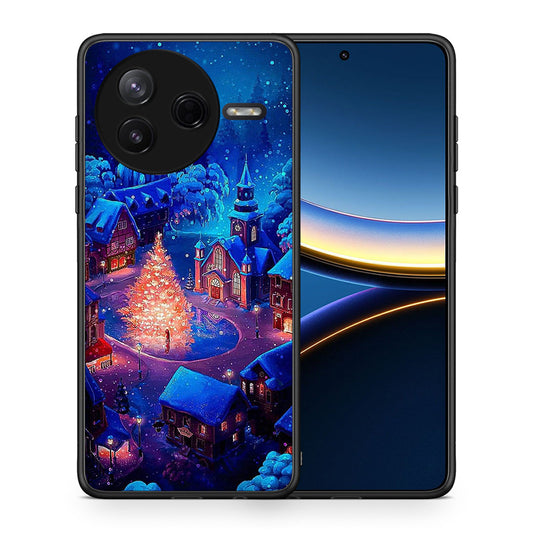 Θήκη Xiaomi Poco F7 Pro Xmas Village από τη Smartfits με σχέδιο στο πίσω μέρος και μαύρο περίβλημα | Xiaomi Poco F7 Pro Xmas Village case with colorful back and black bezels