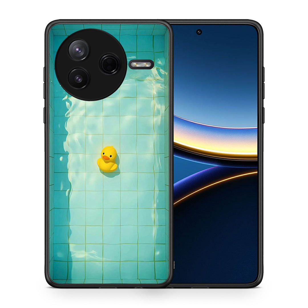 Θήκη Xiaomi Poco F7 Pro Yellow Duck από τη Smartfits με σχέδιο στο πίσω μέρος και μαύρο περίβλημα | Xiaomi Poco F7 Pro Yellow Duck case with colorful back and black bezels