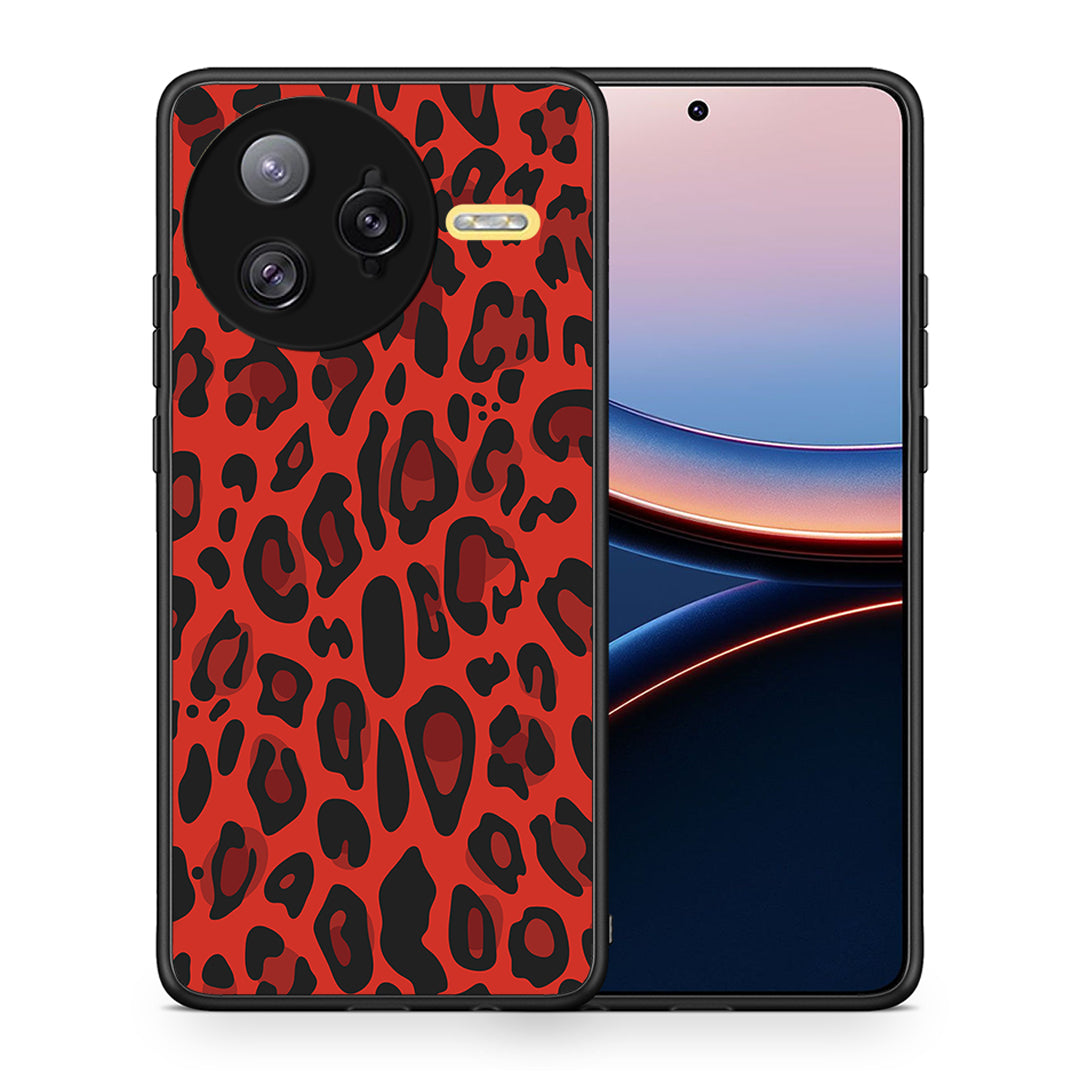 Θήκη Xiaomi Poco F7 Ultra Red Leopard Animal από τη Smartfits με σχέδιο στο πίσω μέρος και μαύρο περίβλημα | Xiaomi Poco F7 Ultra Red Leopard Animal case with colorful back and black bezels