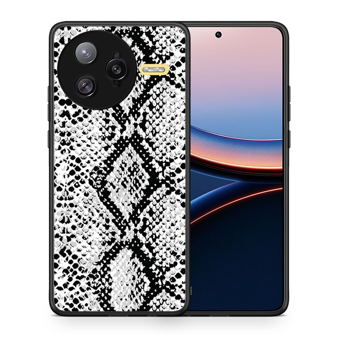 Θήκη Xiaomi Poco F7 Ultra White Snake Animal από τη Smartfits με σχέδιο στο πίσω μέρος και μαύρο περίβλημα | Xiaomi Poco F7 Ultra White Snake Animal case with colorful back and black bezels