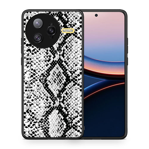 Θήκη Xiaomi Poco F7 Ultra White Snake Animal από τη Smartfits με σχέδιο στο πίσω μέρος και μαύρο περίβλημα | Xiaomi Poco F7 Ultra White Snake Animal case with colorful back and black bezels