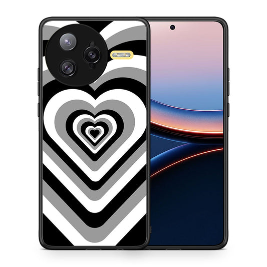 Θήκη Xiaomi Poco F7 Ultra Black Hearts από τη Smartfits με σχέδιο στο πίσω μέρος και μαύρο περίβλημα | Xiaomi Poco F7 Ultra Black Hearts case with colorful back and black bezels