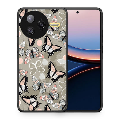 Θήκη Xiaomi Poco F7 Ultra Butterflies Boho από τη Smartfits με σχέδιο στο πίσω μέρος και μαύρο περίβλημα | Xiaomi Poco F7 Ultra Butterflies Boho case with colorful back and black bezels