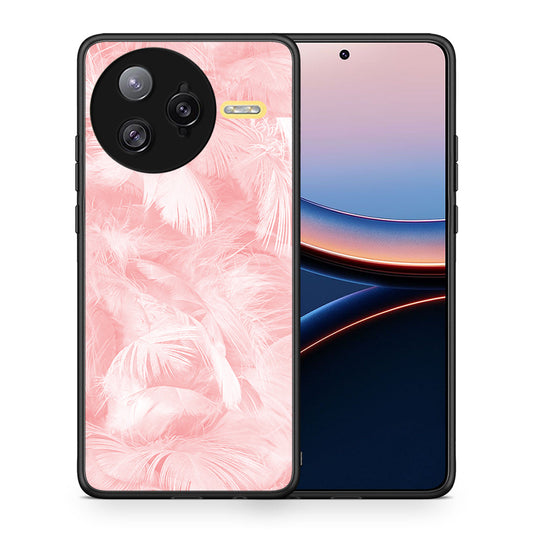 Θήκη Xiaomi Poco F7 Ultra Pink Feather Boho από τη Smartfits με σχέδιο στο πίσω μέρος και μαύρο περίβλημα | Xiaomi Poco F7 Ultra Pink Feather Boho case with colorful back and black bezels