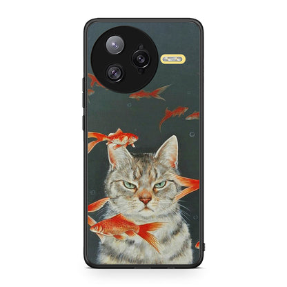 Xiaomi Poco F7 Ultra Cat Goldfish θήκη από τη Smartfits με σχέδιο στο πίσω μέρος και μαύρο περίβλημα | Smartphone case with colorful back and black bezels by Smartfits