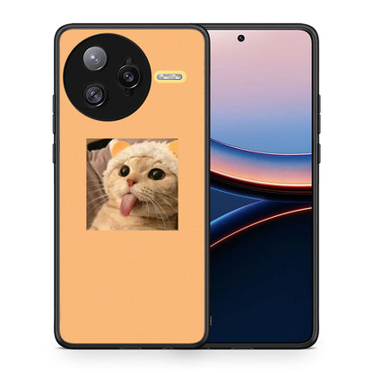 Θήκη Xiaomi Poco F7 Ultra Cat Tongue από τη Smartfits με σχέδιο στο πίσω μέρος και μαύρο περίβλημα | Xiaomi Poco F7 Ultra Cat Tongue case with colorful back and black bezels
