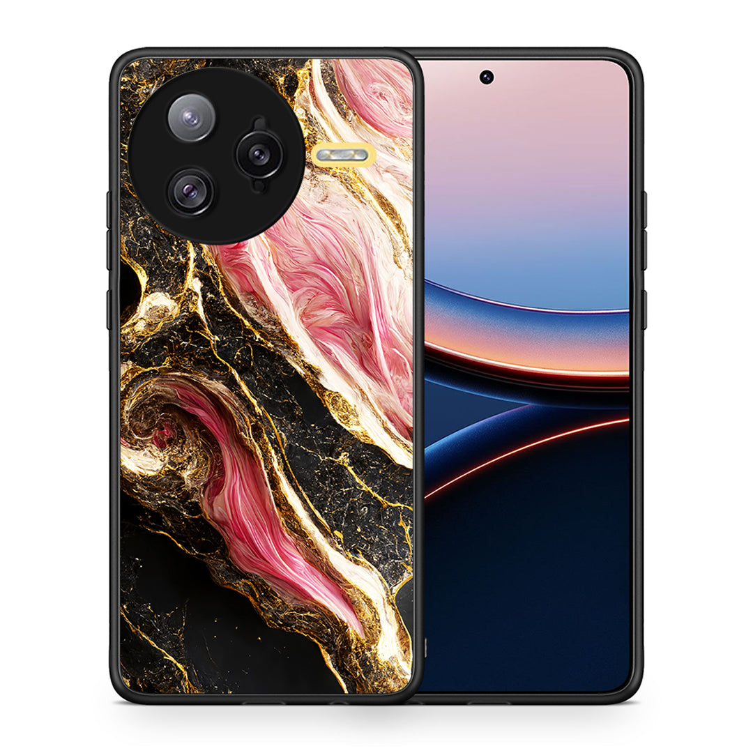 Θήκη Xiaomi Poco F7 Ultra Glamorous Pink Marble από τη Smartfits με σχέδιο στο πίσω μέρος και μαύρο περίβλημα | Xiaomi Poco F7 Ultra Glamorous Pink Marble case with colorful back and black bezels