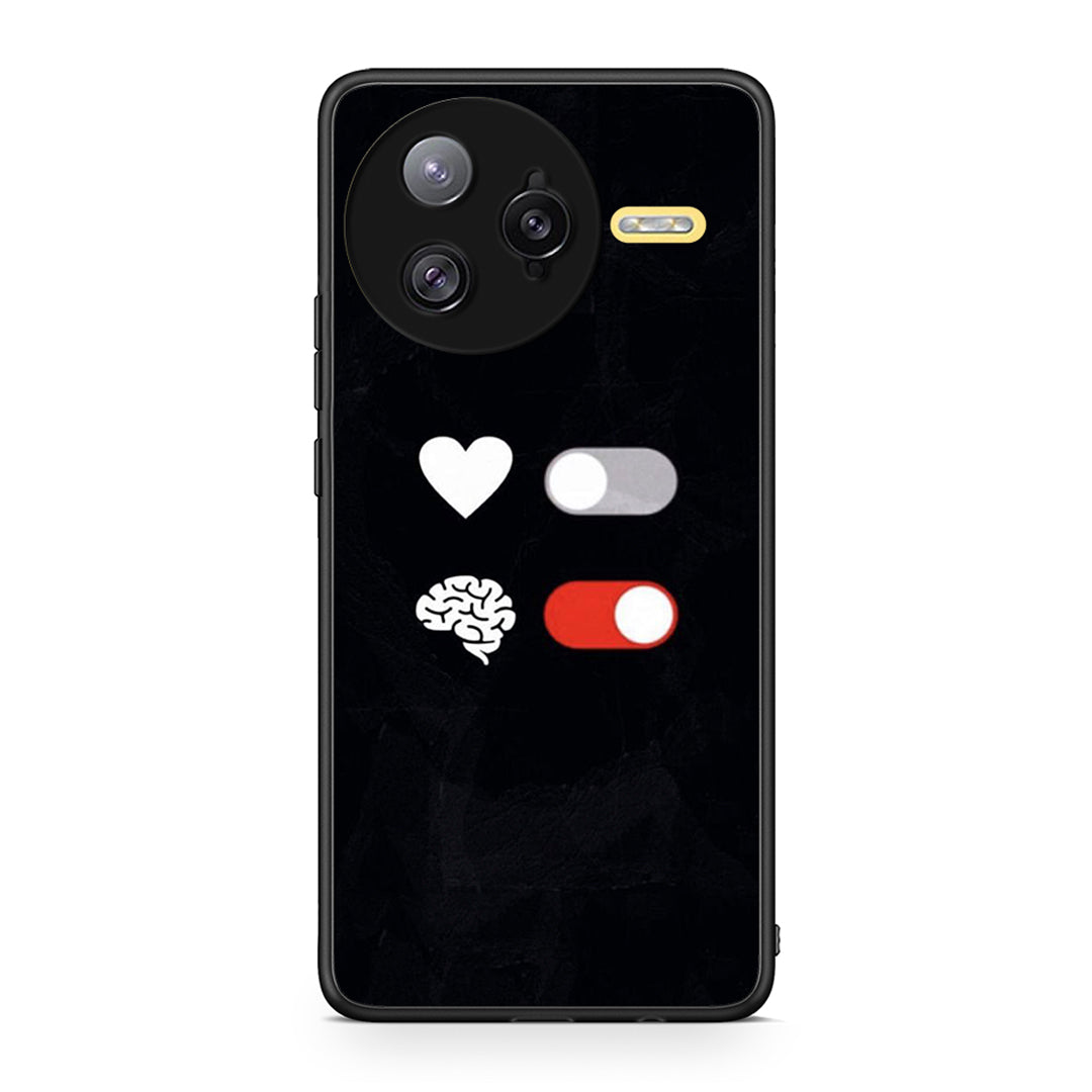 Xiaomi Poco F7 Ultra Heart Vs Brain Θήκη Αγίου Βαλεντίνου από τη Smartfits με σχέδιο στο πίσω μέρος και μαύρο περίβλημα | Smartphone case with colorful back and black bezels by Smartfits