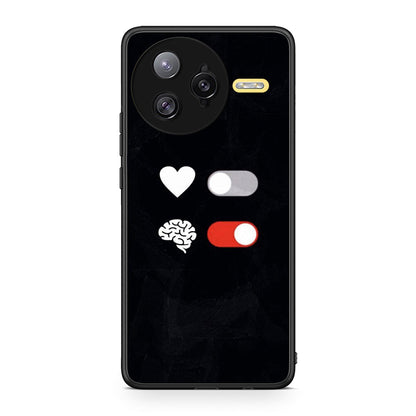 Xiaomi Poco F7 Ultra Heart Vs Brain Θήκη Αγίου Βαλεντίνου από τη Smartfits με σχέδιο στο πίσω μέρος και μαύρο περίβλημα | Smartphone case with colorful back and black bezels by Smartfits