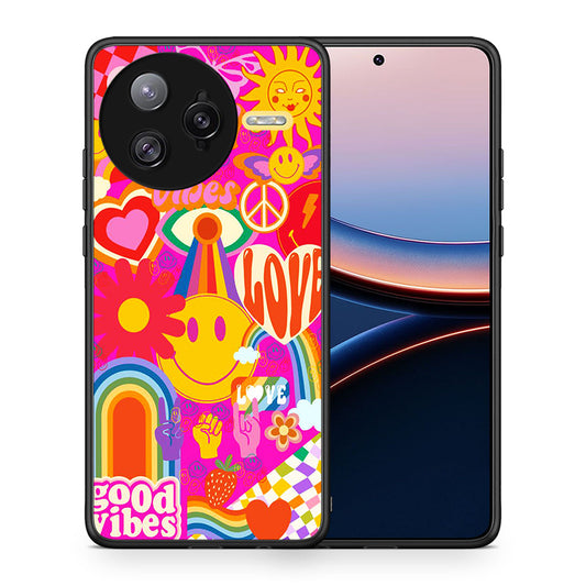 Θήκη Xiaomi Poco F7 Ultra Hippie Love από τη Smartfits με σχέδιο στο πίσω μέρος και μαύρο περίβλημα | Xiaomi Poco F7 Ultra Hippie Love case with colorful back and black bezels