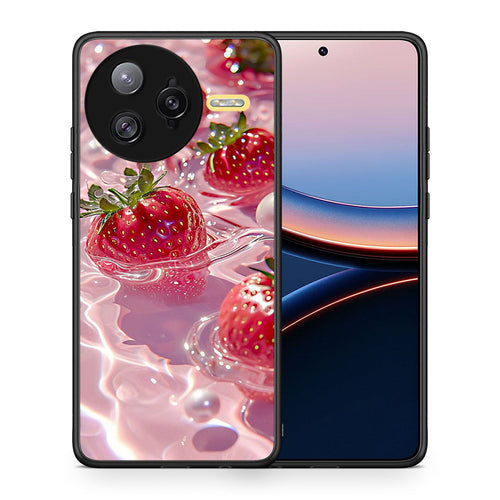 Θήκη Xiaomi Poco F7 Ultra Juicy Strawberries από τη Smartfits με σχέδιο στο πίσω μέρος και μαύρο περίβλημα | Xiaomi Poco F7 Ultra Juicy Strawberries case with colorful back and black bezels