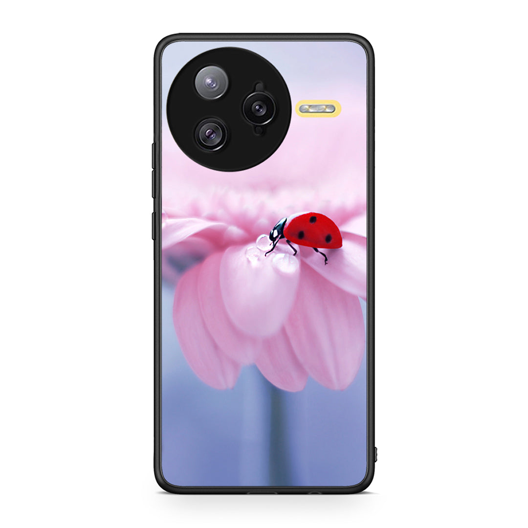 Xiaomi Poco F7 Ultra Ladybug Flower θήκη από τη Smartfits με σχέδιο στο πίσω μέρος και μαύρο περίβλημα | Smartphone case with colorful back and black bezels by Smartfits