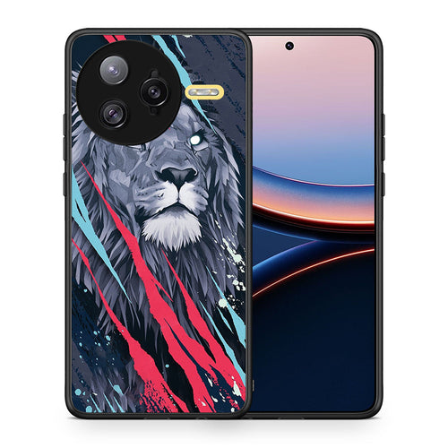 Θήκη Xiaomi Poco F7 Ultra Lion Designer PopArt από τη Smartfits με σχέδιο στο πίσω μέρος και μαύρο περίβλημα | Xiaomi Poco F7 Ultra Lion Designer PopArt case with colorful back and black bezels