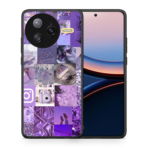 Θήκη Xiaomi Poco F7 Ultra Purple Aesthetic Collage από τη Smartfits με σχέδιο στο πίσω μέρος και μαύρο περίβλημα | Xiaomi Poco F7 Ultra Purple Aesthetic Collage case with colorful back and black bezels