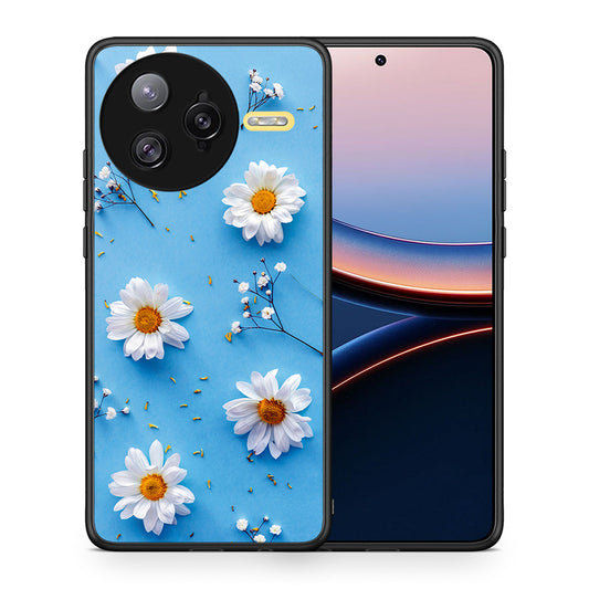Θήκη Xiaomi Poco F7 Ultra Real Daisies από τη Smartfits με σχέδιο στο πίσω μέρος και μαύρο περίβλημα | Xiaomi Poco F7 Ultra Real Daisies case with colorful back and black bezels