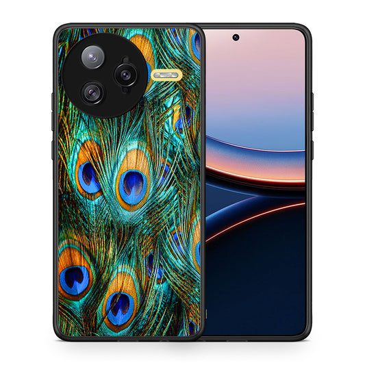 Θήκη Xiaomi Poco F7 Ultra Real Peacock Feathers από τη Smartfits με σχέδιο στο πίσω μέρος και μαύρο περίβλημα | Xiaomi Poco F7 Ultra Real Peacock Feathers case with colorful back and black bezels