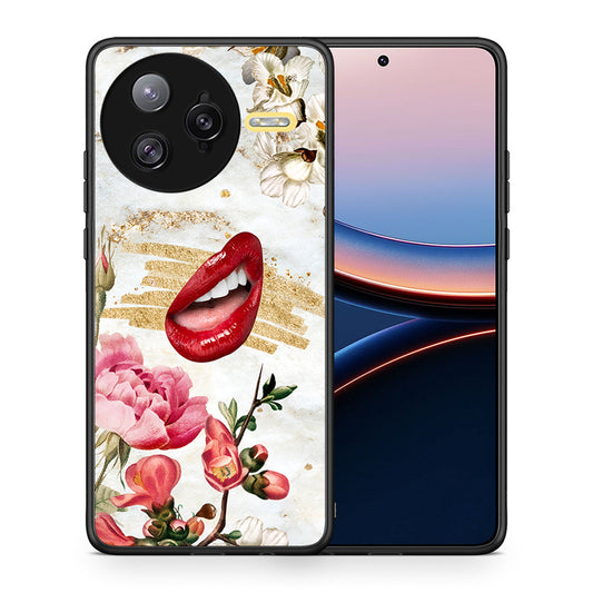 Θήκη Xiaomi Poco F7 Ultra Red Lips από τη Smartfits με σχέδιο στο πίσω μέρος και μαύρο περίβλημα | Xiaomi Poco F7 Ultra Red Lips case with colorful back and black bezels