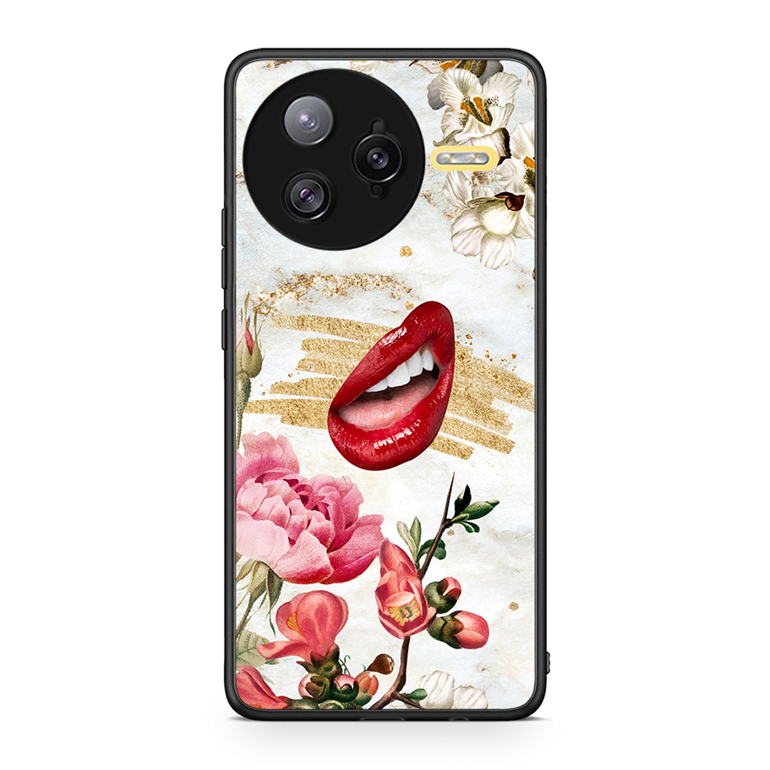 Xiaomi Poco F7 Ultra Red Lips θήκη από τη Smartfits με σχέδιο στο πίσω μέρος και μαύρο περίβλημα | Smartphone case with colorful back and black bezels by Smartfits