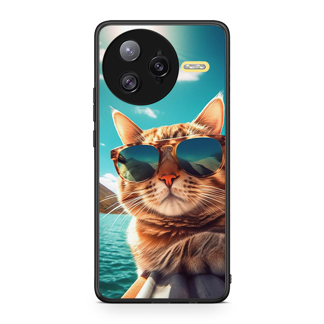 Xiaomi Poco F7 Ultra Summer Cat θήκη από τη Smartfits με σχέδιο στο πίσω μέρος και μαύρο περίβλημα | Smartphone case with colorful back and black bezels by Smartfits