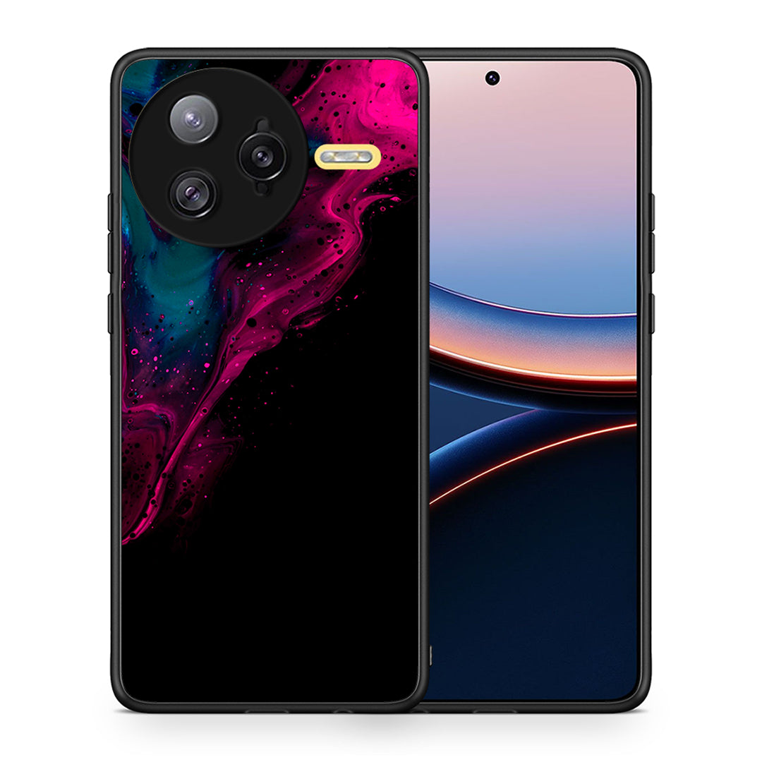 Θήκη Xiaomi Poco F7 Ultra Pink Black Watercolor από τη Smartfits με σχέδιο στο πίσω μέρος και μαύρο περίβλημα | Xiaomi Poco F7 Ultra Pink Black Watercolor case with colorful back and black bezels
