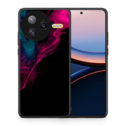 Θήκη Xiaomi Poco F7 Ultra Pink Black Watercolor από τη Smartfits με σχέδιο στο πίσω μέρος και μαύρο περίβλημα | Xiaomi Poco F7 Ultra Pink Black Watercolor case with colorful back and black bezels