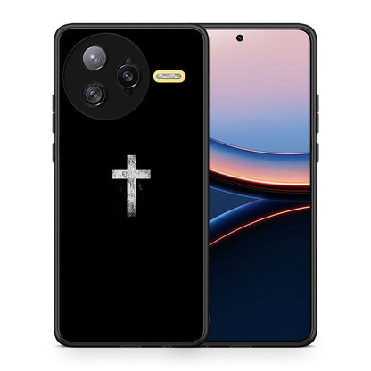 Θήκη Xiaomi Poco F7 Ultra White Cross από τη Smartfits με σχέδιο στο πίσω μέρος και μαύρο περίβλημα | Xiaomi Poco F7 Ultra White Cross case with colorful back and black bezels