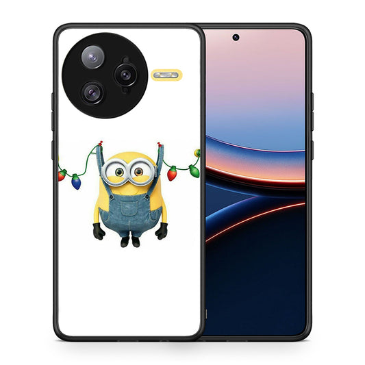Θήκη Xiaomi Poco F7 Ultra Xmas Minion Lights από τη Smartfits με σχέδιο στο πίσω μέρος και μαύρο περίβλημα | Xiaomi Poco F7 Ultra Xmas Minion Lights case with colorful back and black bezels