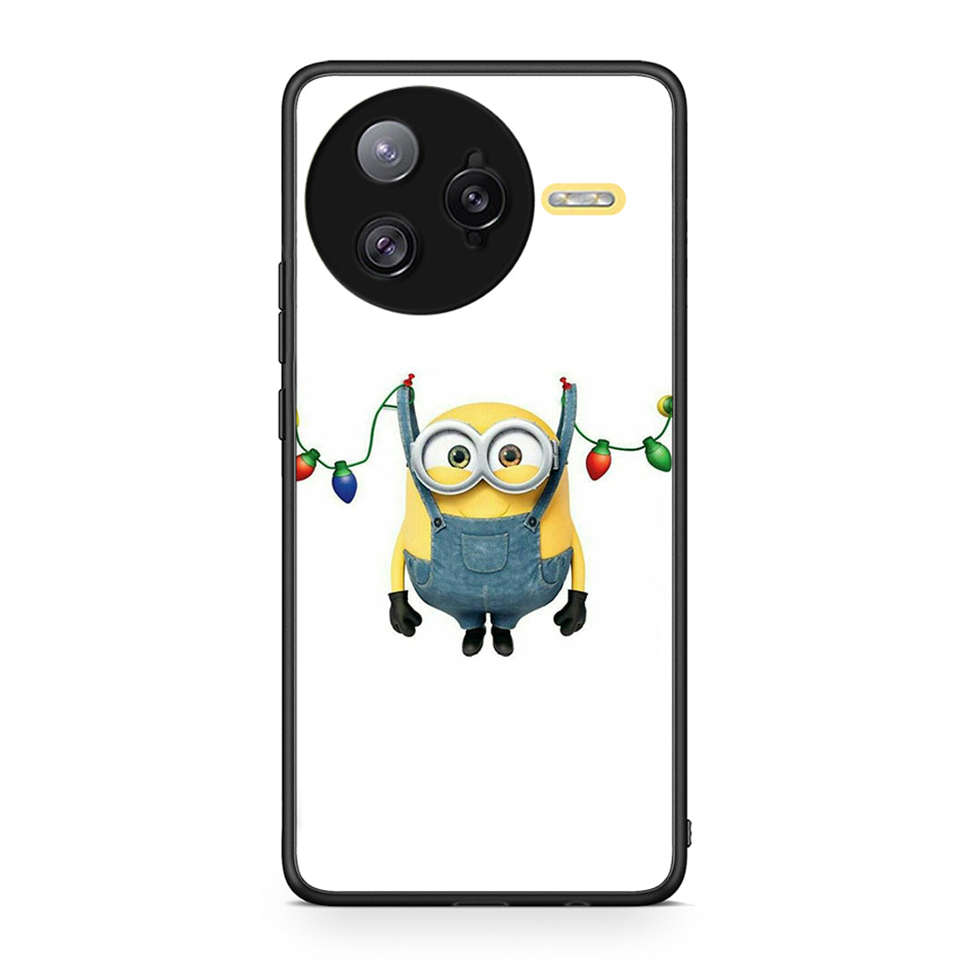 Xiaomi Poco F7 Ultra Xmas Minion Lights θήκη από τη Smartfits με σχέδιο στο πίσω μέρος και μαύρο περίβλημα | Smartphone case with colorful back and black bezels by Smartfits