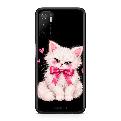 Θήκη Xiaomi Redmi Note 10 5G Grumpy Party Kitten on Black από τη Smartfits με σχέδιο στο πίσω μέρος και μαύρο περίβλημα | Xiaomi Redmi Note 10 5G Grumpy Party Kitten on Black case with colorful back and black bezels