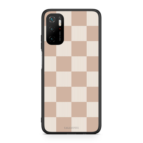 Θήκη Xiaomi Redmi Note 10 5G Latte and Cream Striped Checks από τη Smartfits με σχέδιο στο πίσω μέρος και μαύρο περίβλημα | Xiaomi Redmi Note 10 5G Latte and Cream Striped Checks case with colorful back and black bezels