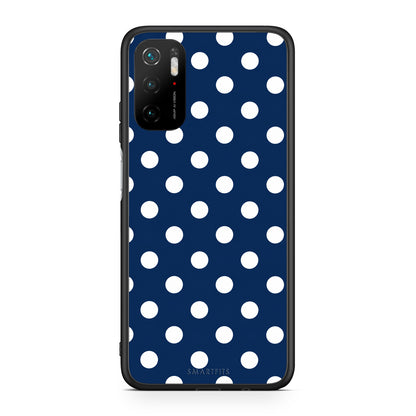 Θήκη Xiaomi Redmi Note 10 5G White Large Polka Dots on Navy από τη Smartfits με σχέδιο στο πίσω μέρος και μαύρο περίβλημα | Xiaomi Redmi Note 10 5G White Large Polka Dots on Navy case with colorful back and black bezels