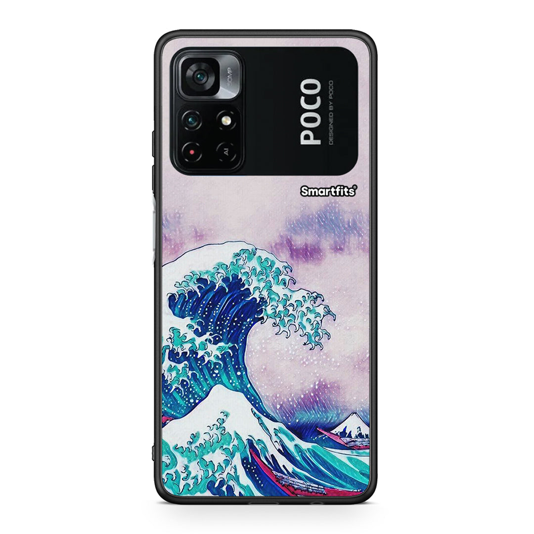 Xiaomi Poco M4 Pro 4G Blue Waves θήκη από τη Smartfits με σχέδιο στο πίσω μέρος και μαύρο περίβλημα | Smartphone case with colorful back and black bezels by Smartfits