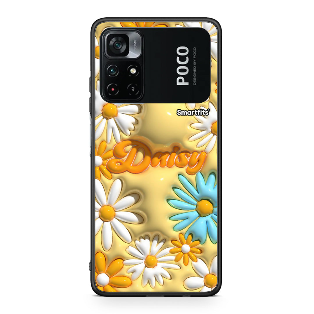 Xiaomi Poco M4 Pro 4G Bubble Daisies θήκη από τη Smartfits με σχέδιο στο πίσω μέρος και μαύρο περίβλημα | Smartphone case with colorful back and black bezels by Smartfits