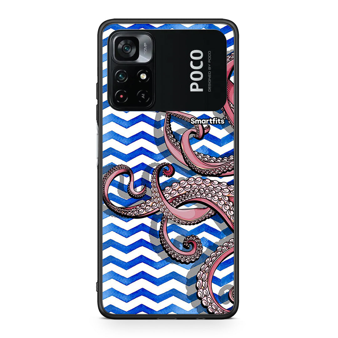 Xiaomi Poco M4 Pro 4G Chevron Devilfish θήκη από τη Smartfits με σχέδιο στο πίσω μέρος και μαύρο περίβλημα | Smartphone case with colorful back and black bezels by Smartfits