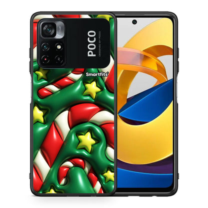 Θήκη Xiaomi Poco M4 Pro 4G Christmas Bubbles από τη Smartfits με σχέδιο στο πίσω μέρος και μαύρο περίβλημα | Xiaomi Poco M4 Pro 4G Christmas Bubbles case with colorful back and black bezels