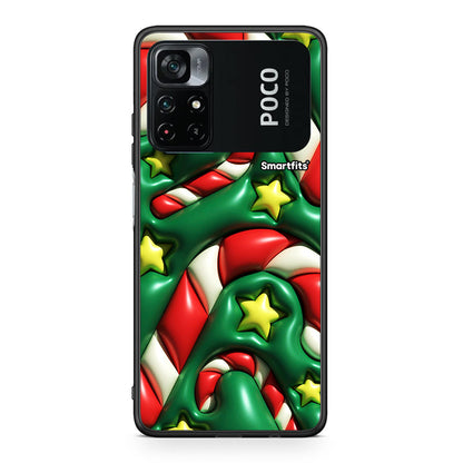 Xiaomi Poco M4 Pro 4G Christmas Bubbles θήκη από τη Smartfits με σχέδιο στο πίσω μέρος και μαύρο περίβλημα | Smartphone case with colorful back and black bezels by Smartfits