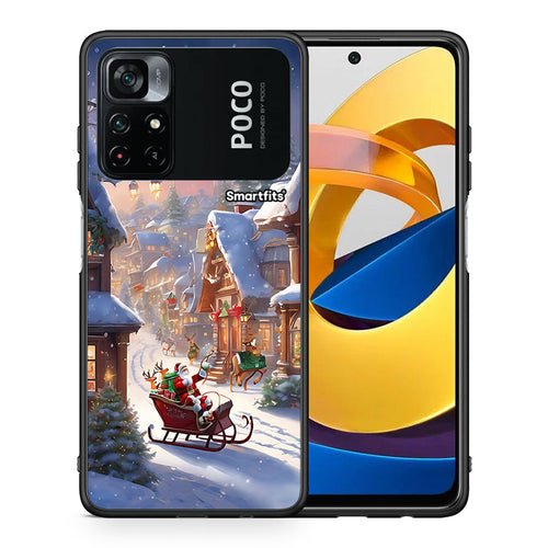 Θήκη Xiaomi Poco M4 Pro 4G Christmas Snow από τη Smartfits με σχέδιο στο πίσω μέρος και μαύρο περίβλημα | Xiaomi Poco M4 Pro 4G Christmas Snow case with colorful back and black bezels