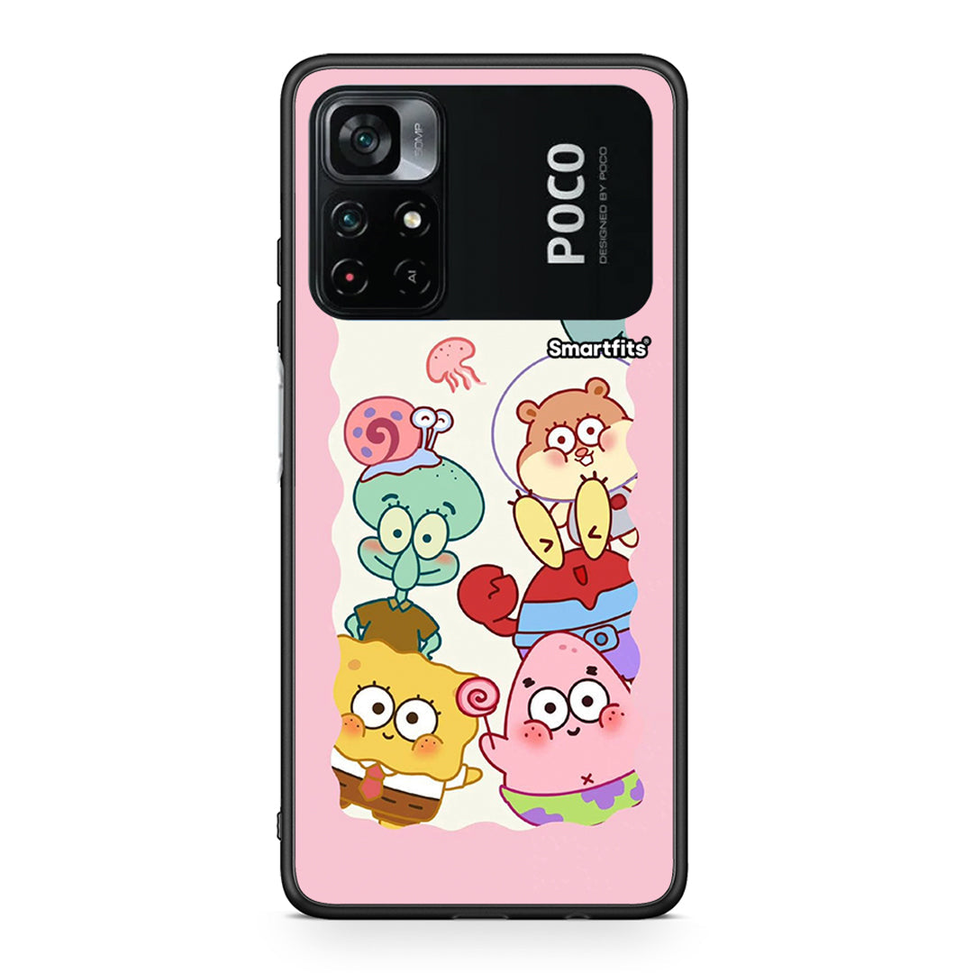 Xiaomi Poco M4 Pro 4G Cute Companion θήκη από τη Smartfits με σχέδιο στο πίσω μέρος και μαύρο περίβλημα | Smartphone case with colorful back and black bezels by Smartfits