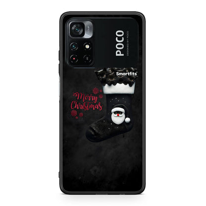 Xiaomi Poco M4 Pro 4G Merry Cat Christmas θήκη από τη Smartfits με σχέδιο στο πίσω μέρος και μαύρο περίβλημα | Smartphone case with colorful back and black bezels by Smartfits