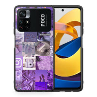 Thumbnail for Θήκη Xiaomi Poco M4 Pro 4G Purple Aesthetic Collage από τη Smartfits με σχέδιο στο πίσω μέρος και μαύρο περίβλημα | Xiaomi Poco M4 Pro 4G Purple Aesthetic Collage case with colorful back and black bezels