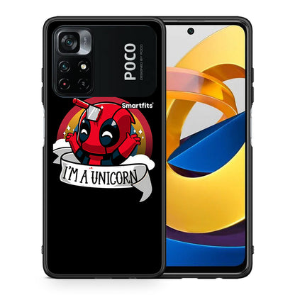 Θήκη Xiaomi Poco M4 Pro 4G Unicorn Deadpool από τη Smartfits με σχέδιο στο πίσω μέρος και μαύρο περίβλημα | Xiaomi Poco M4 Pro 4G Unicorn Deadpool case with colorful back and black bezels