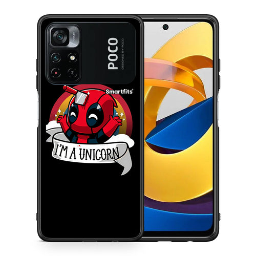 Θήκη Xiaomi Poco M4 Pro 4G Unicorn Deadpool από τη Smartfits με σχέδιο στο πίσω μέρος και μαύρο περίβλημα | Xiaomi Poco M4 Pro 4G Unicorn Deadpool case with colorful back and black bezels