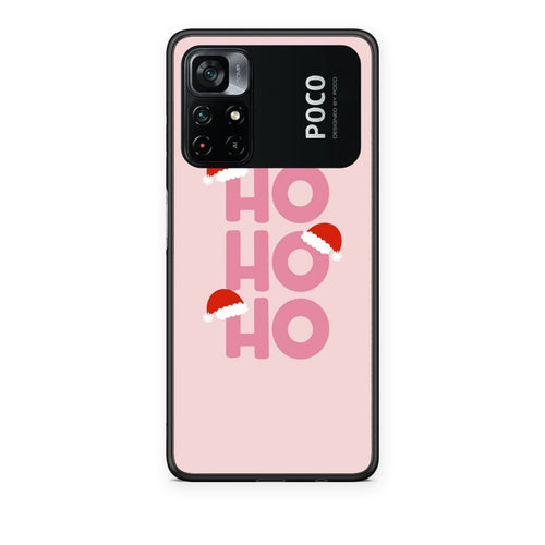 Θήκη Xiaomi Poco M4 Pro 4G Xmas Ho Ho Ho από τη Smartfits με σχέδιο στο πίσω μέρος και μαύρο περίβλημα | Xiaomi Poco M4 Pro 4G Xmas Ho Ho Ho case with colorful back and black bezels