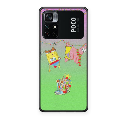 Θήκη Xiaomi Poco M4 Pro 4G Xmas Lights από τη Smartfits με σχέδιο στο πίσω μέρος και μαύρο περίβλημα | Xiaomi Poco M4 Pro 4G Xmas Lights case with colorful back and black bezels