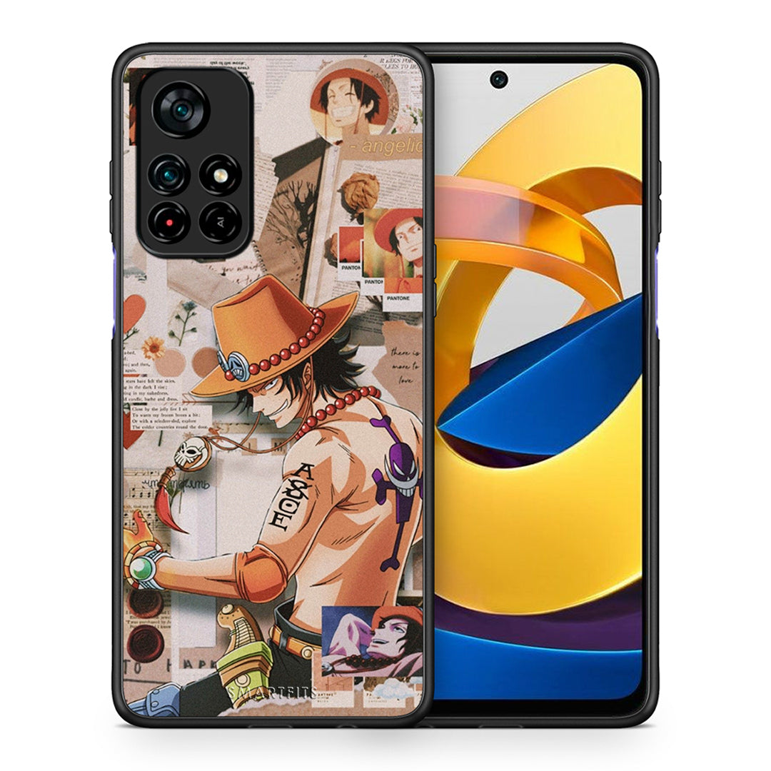 Θήκη Xiaomi Poco M4 Pro 5G Anime Collage από τη Smartfits με σχέδιο στο πίσω μέρος και μαύρο περίβλημα | Xiaomi Poco M4 Pro 5G Anime Collage case with colorful back and black bezels