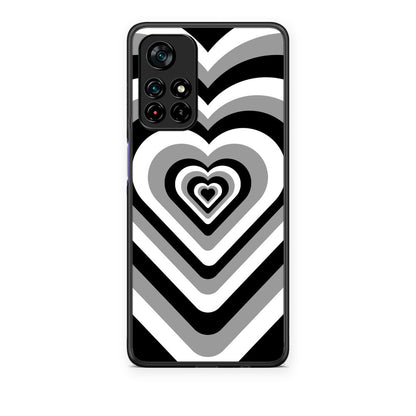 Θήκη Xiaomi Redmi Note 11S 5G Black Hearts από τη Smartfits με σχέδιο στο πίσω μέρος και μαύρο περίβλημα | Xiaomi Redmi Note 11S 5G Black Hearts case with colorful back and black bezels
