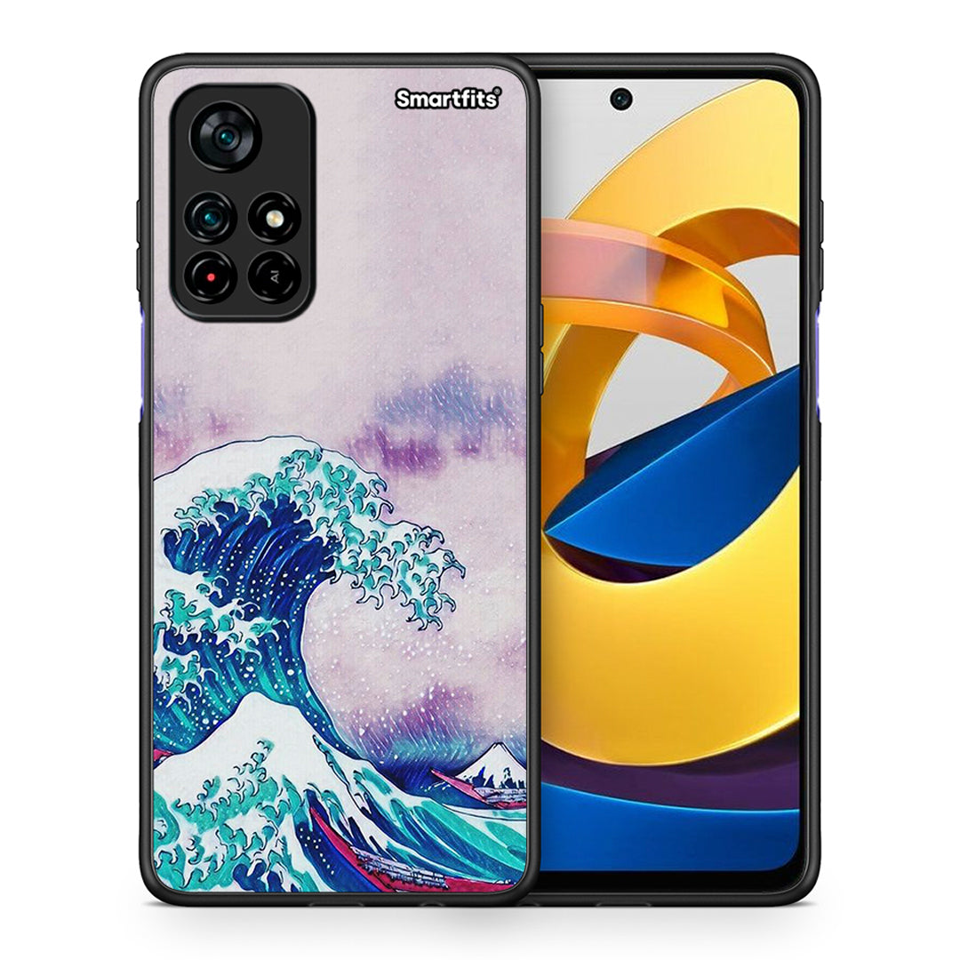 Θήκη Xiaomi Poco M4 Pro 5G Blue Waves από τη Smartfits με σχέδιο στο πίσω μέρος και μαύρο περίβλημα | Xiaomi Poco M4 Pro 5G Blue Waves case with colorful back and black bezels