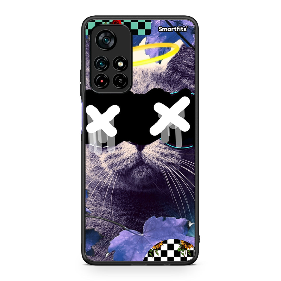 Xiaomi Poco M4 Pro 5G Cat Collage θήκη από τη Smartfits με σχέδιο στο πίσω μέρος και μαύρο περίβλημα | Smartphone case with colorful back and black bezels by Smartfits