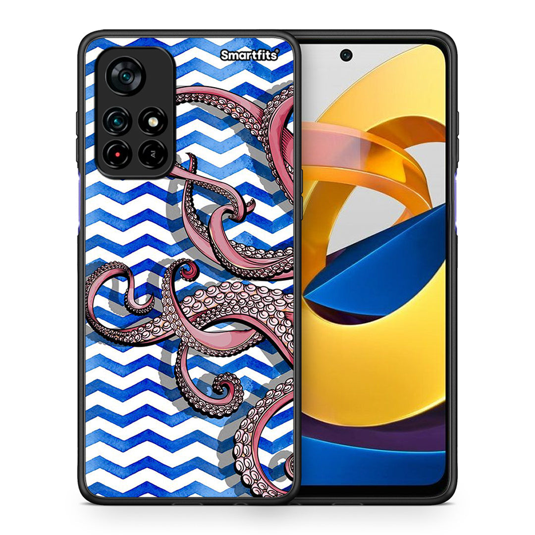 Θήκη Xiaomi Poco M4 Pro 5G Chevron Devilfish από τη Smartfits με σχέδιο στο πίσω μέρος και μαύρο περίβλημα | Xiaomi Poco M4 Pro 5G Chevron Devilfish case with colorful back and black bezels