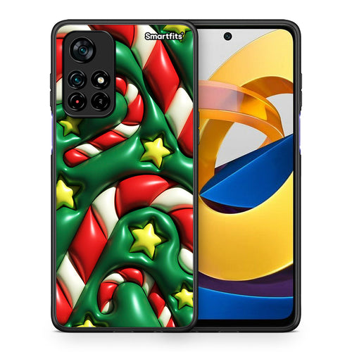 Θήκη Xiaomi Poco M4 Pro 5G Christmas Bubbles από τη Smartfits με σχέδιο στο πίσω μέρος και μαύρο περίβλημα | Xiaomi Poco M4 Pro 5G Christmas Bubbles case with colorful back and black bezels